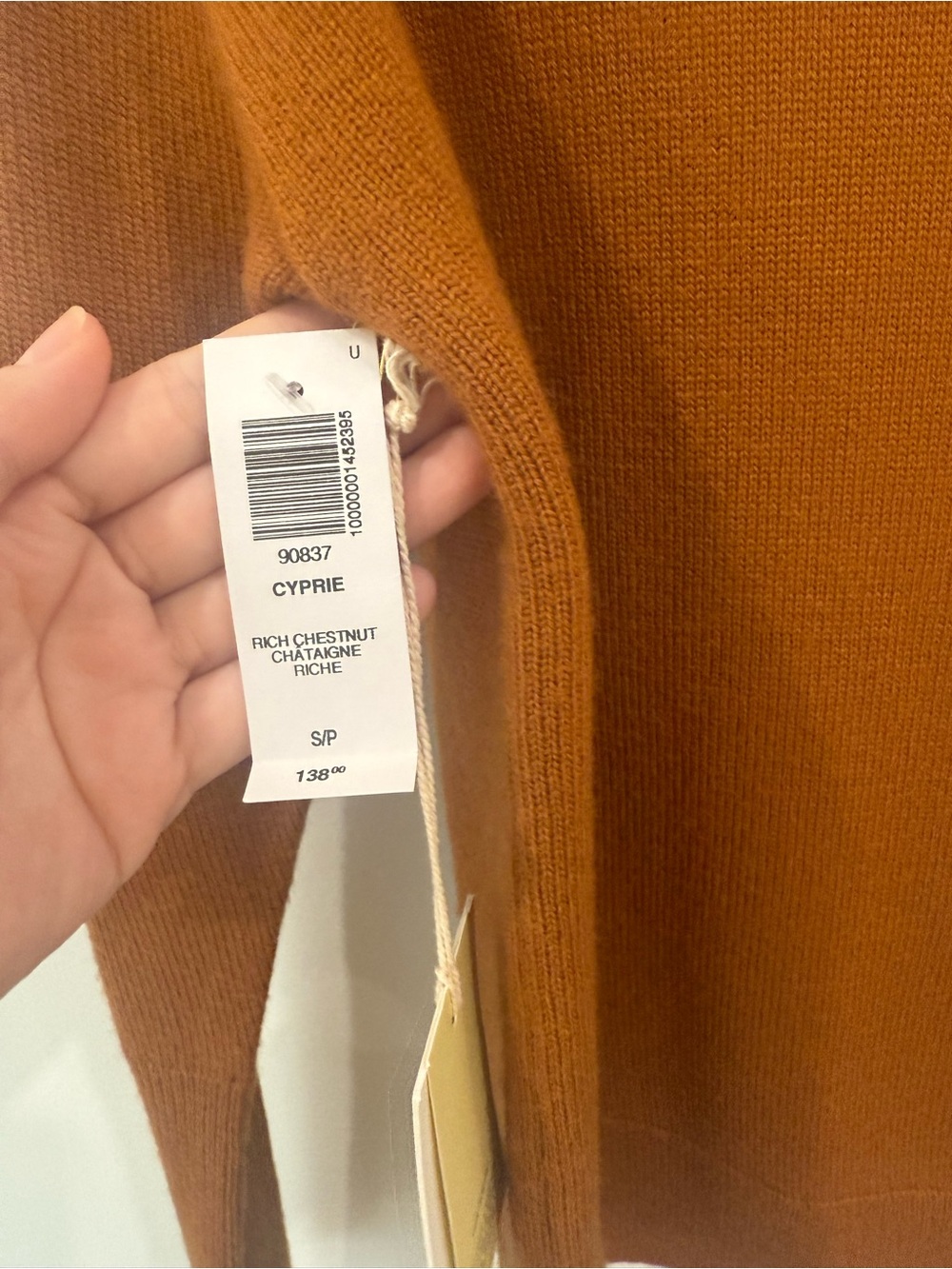 NWT ARITZIA Wilfred Cyprie Sweater Merino wool mockneck Rich Chestnut Small - Picture 11 of 12